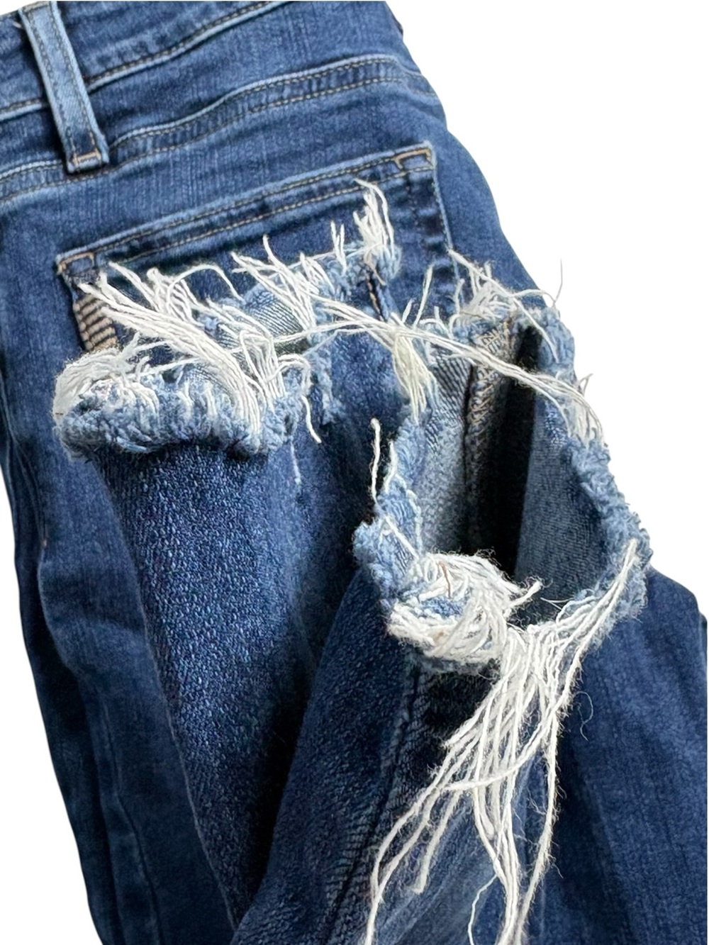 PAIGE Skyline Ankle Peg Ackley Distressed Raw Hem Jeans Size 26 - Picture 5 of 11